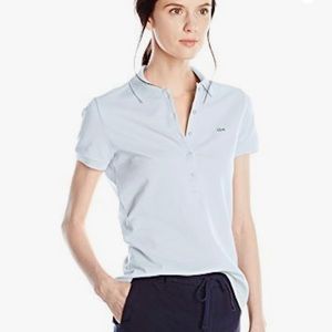 Lacoste Legacy Short Sleeve Slim Fit Stretch Pique Polo Shirt, Polar Ice Blue